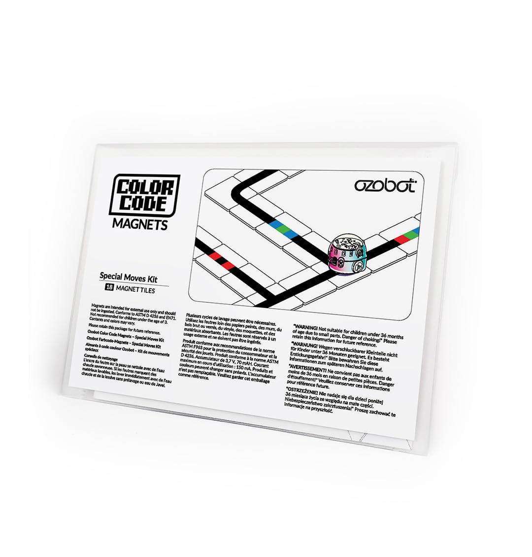 Ozobot Color Code Magnets Special Moves Kit:Interactive Coding Learning Tool for Kids Ages 3+,Enhances Logic & Problem-Solving Skills,18 Tiles, Evo & Color Codes Magnets Base Kit Required Not Included - ARVRedtech.com | AR & VR Education Technology