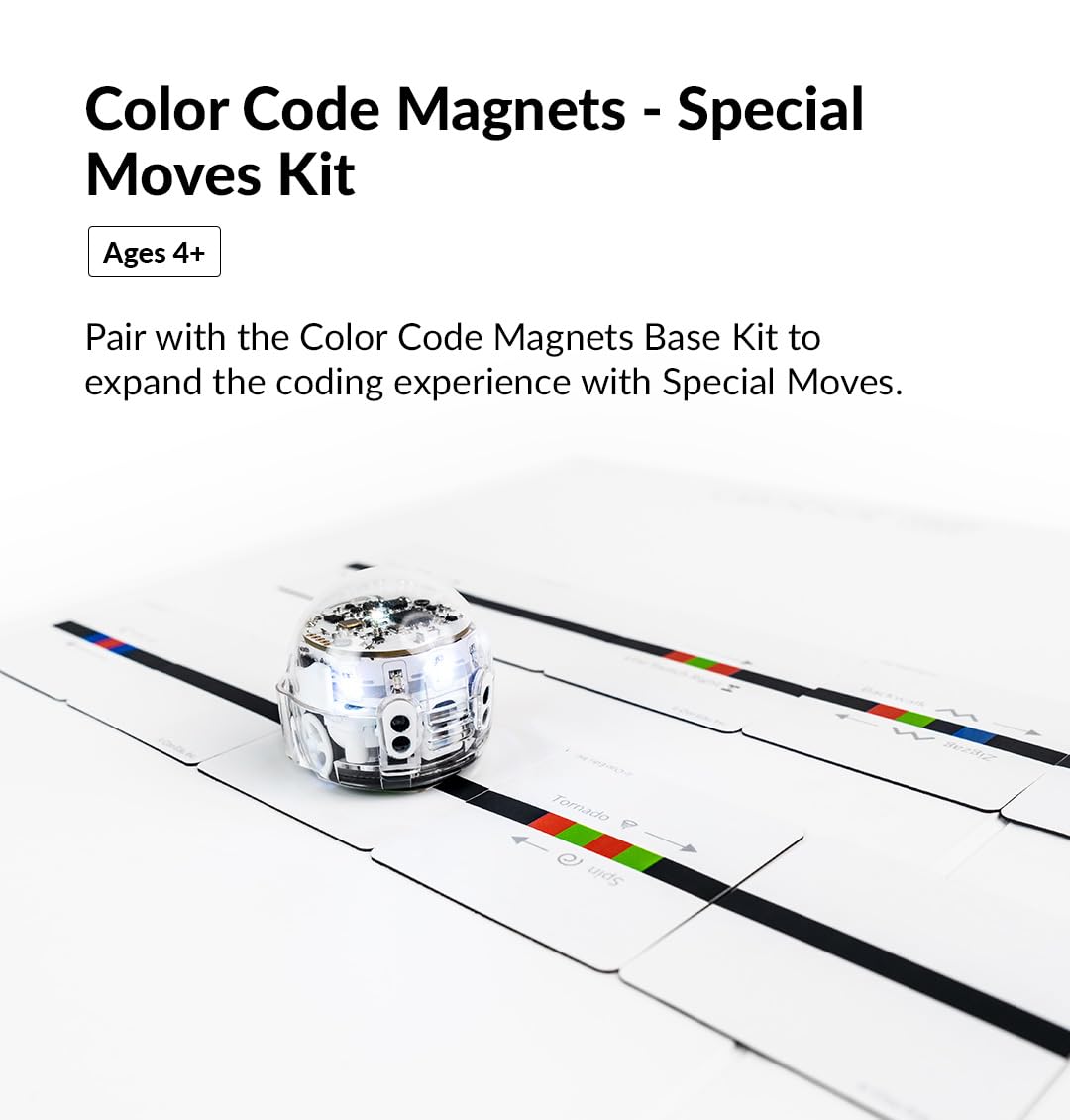 Ozobot Color Code Magnets Special Moves Kit:Interactive Coding Learning Tool for Kids Ages 3+,Enhances Logic & Problem-Solving Skills,18 Tiles, Evo & Color Codes Magnets Base Kit Required Not Included - ARVRedtech.com | AR & VR Education Technology
