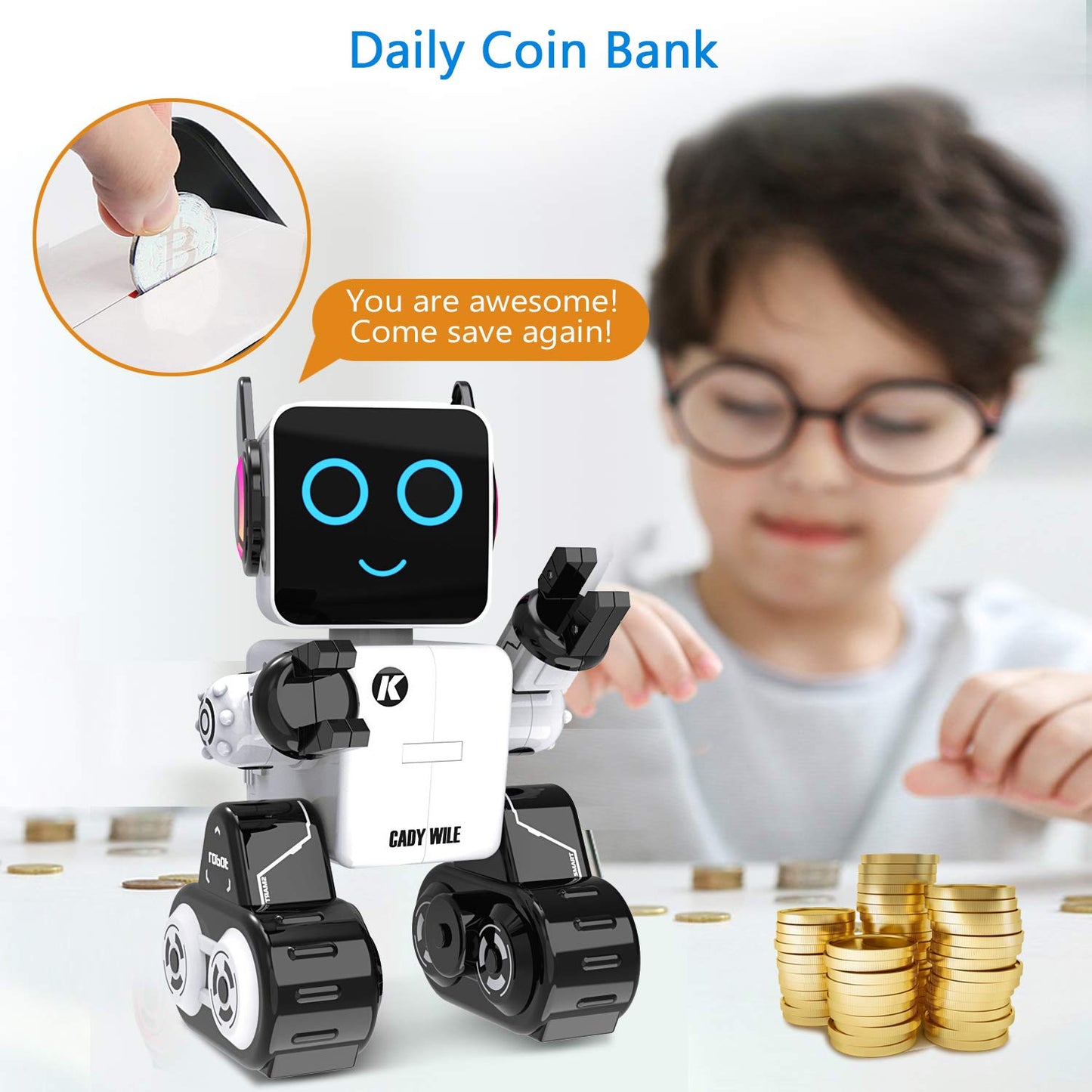 OKK Robot Toy for Kids, Smart RC Robots for Kids with Touch and Sound Control Robotics Intelligent Programmable, Robot Toy with Walking Dancing Singing Talking Transfering Items for Boys Girls (White) - ARVRedtech.com | AR & VR Education Technology
