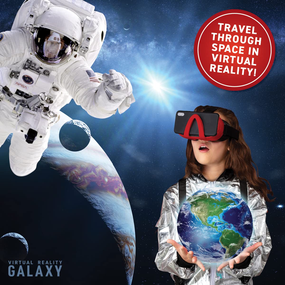 Abacus Brands Virtual Reality Galaxy Gift Box - Illustrated Interactive VR Book and STEM Learning Activity Set - ARVRedtech.com | AR & VR Education Technology