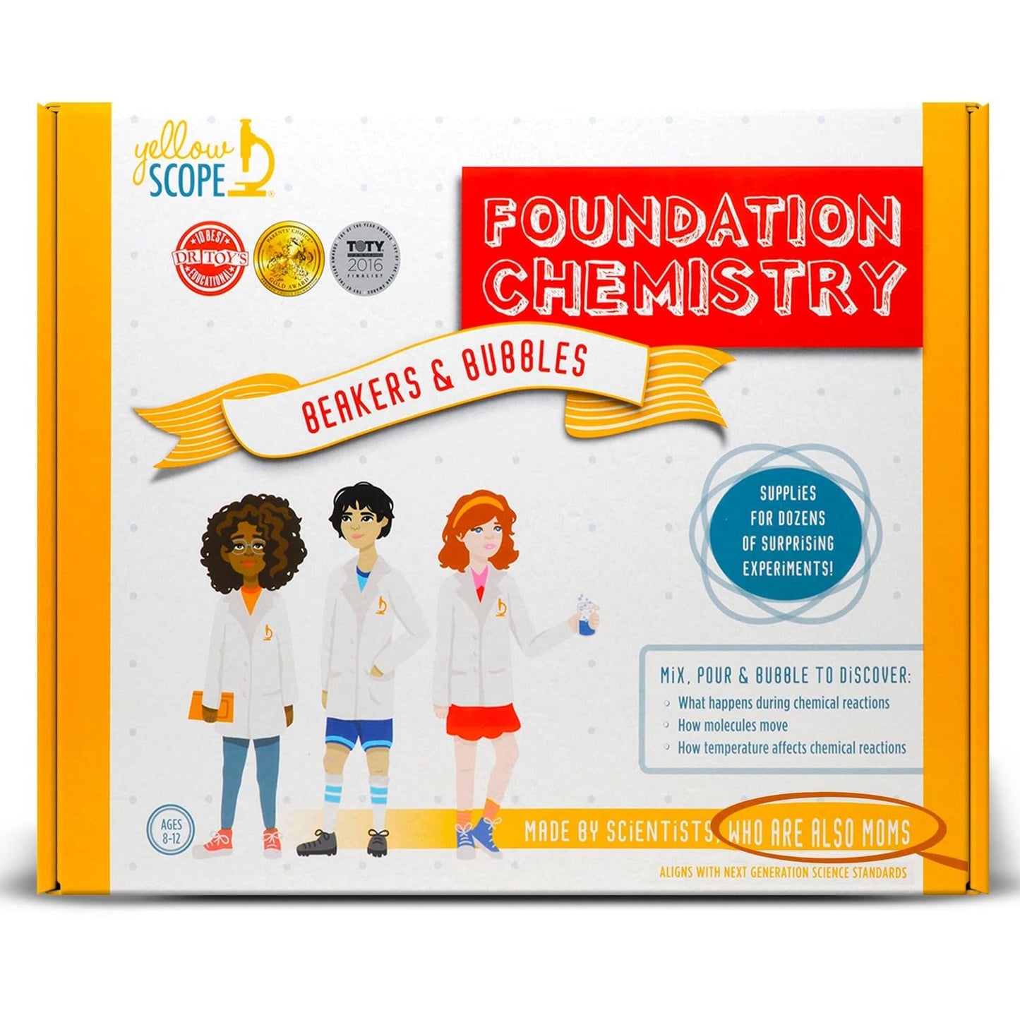 Yellow Scope Chemistry Kit, Science Experiment for Girls & Boys, STEM Activities for Kids Ages 8-12, Beakers & Bubbles Foundation Chem Set - ARVRedtech.com | AR & VR Education Technology