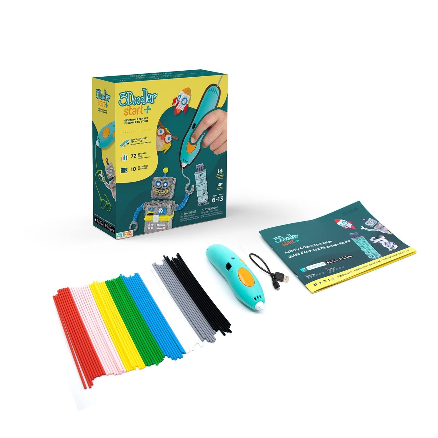 3Doodler Start+ Essentials (2024) 3D Pen Set for Kids, Easy to Use, Learn from Home Art Activity Set, Educational STEM Toy for Boys & Girls Ages 6+ - ARVRedtech.com | AR & VR Education Technology
