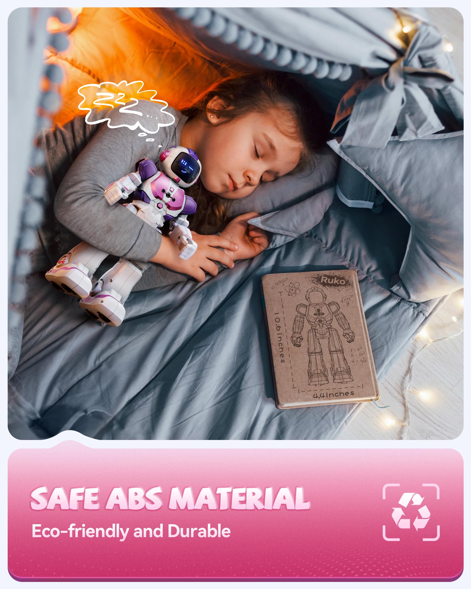 Ruko 6088 Dancing Robot for Girls with APP Control, Remote Control, Gesture Sensing Control, Interactive LED Emoji, QA Games Rechargeable Programmable Robot Toys for 3 4 5 6 Years Kids, Pink Purple - ARVRedtech.com | AR & VR Education Technology