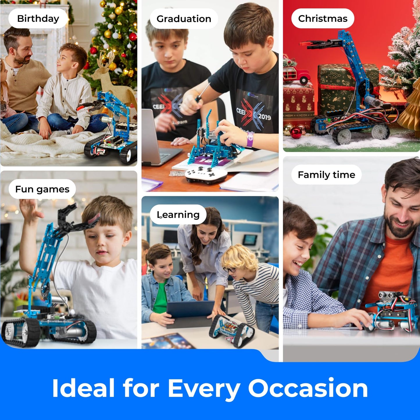 Makeblock mBot Ultimate 10 in 1 Robot Building Toys, Robotics Kit App Remote Control Robot Toys Compatible with Arduino C & Raspberry Pi, STEM Educational DIY Robot Arm Kit Gift for Teenagers & Adults - ARVRedtech.com | AR & VR Education Technology