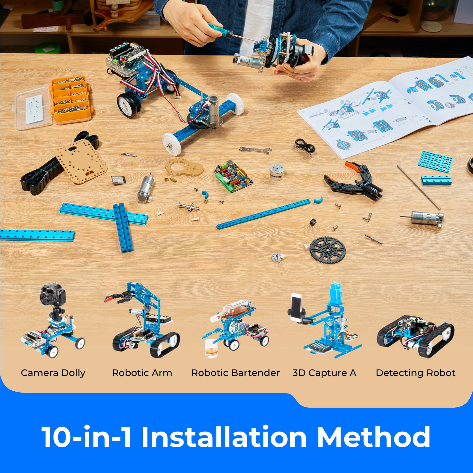 Makeblock mBot Ultimate 10 in 1 Robot Building Toys + 18650 Adapter Power Supply - ARVRedtech.com | AR & VR Education Technology