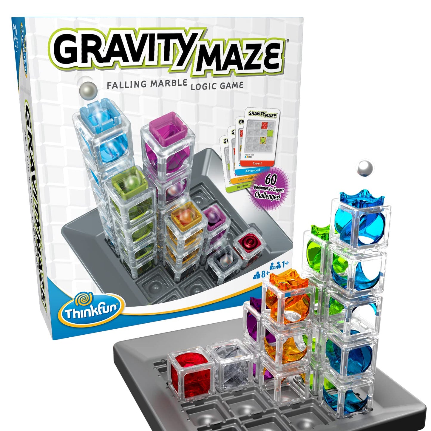 ThinkFun Gravity Maze Marble Run Brain Game and STEM Toy - Award-Winning Educational Toy for Kids 8+ | Spatial Reasoning Skill Development | Engineering and Building Game | 60 Logic Puzzles - ARVRedtech.com | AR & VR Education Technology