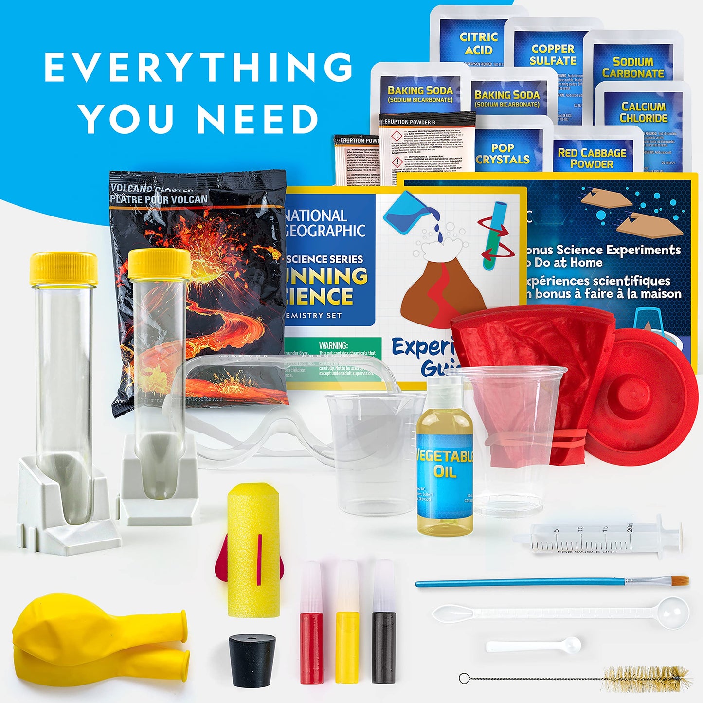 NATIONAL GEOGRAPHIC Stunning Chemistry Set - Mega Science Kit with 45 Easy Experiments- Make a Volcano and Launch a Rocket, STEM Projects for Kids Ages 8-12, Science Toys (Amazon Exclusive) - ARVRedtech.com | AR & VR Education Technology