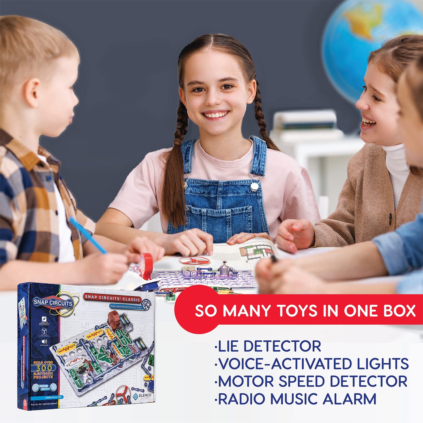 Snap Circuits Classic SC-300 Electronics Exploration Kit | Over 300 Projects | Full Color Manual Parts | STEM Educational Toy for Kids 8+ 2.3 x 13.6 x 19.3 inches - ARVRedtech.com | AR & VR Education Technology