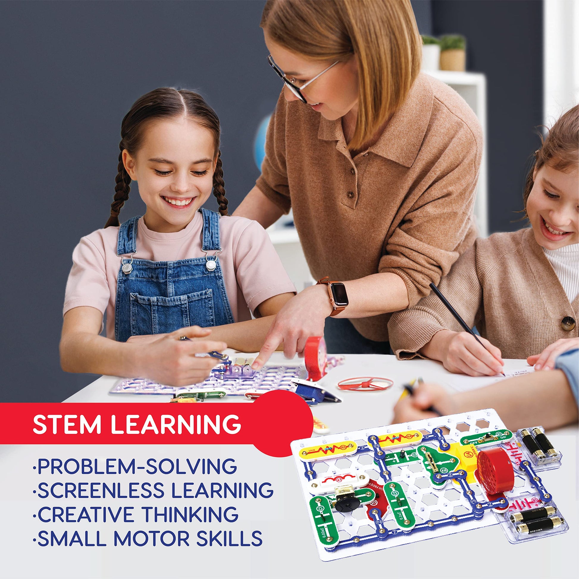 Snap Circuits Classic SC-300 Electronics Exploration Kit | Over 300 Projects | Full Color Manual Parts | STEM Educational Toy for Kids 8+ 2.3 x 13.6 x 19.3 inches - ARVRedtech.com | AR & VR Education Technology