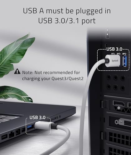 Syntech Link Cable 16 FT Compatible with Meta/Oculus Quest 3, Quest2/Pro/Pico4 Accessories and PC/Steam VR, High Speed PC Data Transfer, USB 3.0 to USB C Cable for VR Headset - ARVRedtech.com | AR & VR Education Technology