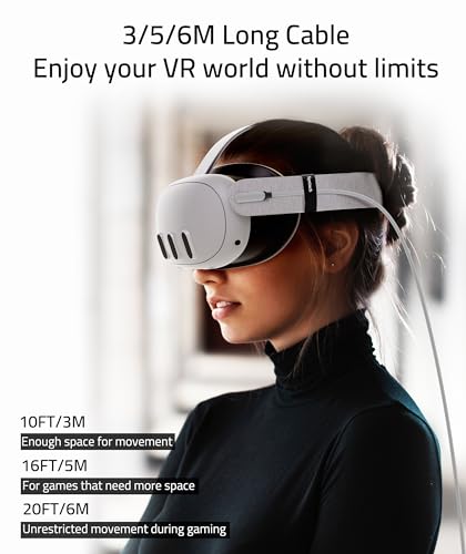 Syntech Link Cable 16 FT Compatible with Meta/Oculus Quest 3, Quest2/Pro/Pico4 Accessories and PC/Steam VR, High Speed PC Data Transfer, USB 3.0 to USB C Cable for VR Headset - ARVRedtech.com | AR & VR Education Technology