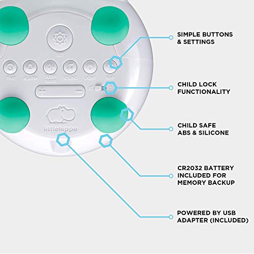 LittleHippo Mella: All-in-One Kids Trainer, Alarm Clock, Night Light & Sleep Sounds Machine. Encourage Sleep Training with Toddler Alarm Clock, Timer Night Light, Cute Kids Room Decor - Tropical Teal - ARVRedtech.com | AR & VR Education Technology