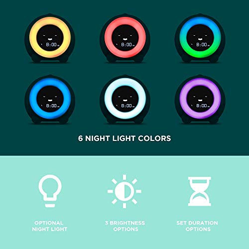 LittleHippo Mella: All-in-One Kids Trainer, Alarm Clock, Night Light & Sleep Sounds Machine. Encourage Sleep Training with Toddler Alarm Clock, Timer Night Light, Cute Kids Room Decor - Tropical Teal - ARVRedtech.com | AR & VR Education Technology