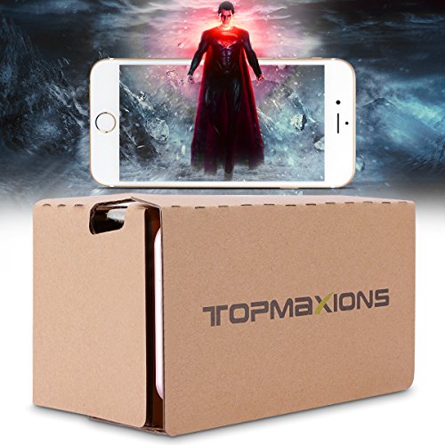Google Cardboard,Topmaxions 3D VR Virtual Reality DIY VR Headset for 3D Movies and Games Compatible with Android & Apple Up to 6 Inch Easy Setup Machine - ARVRedtech.com | AR & VR Education Technology