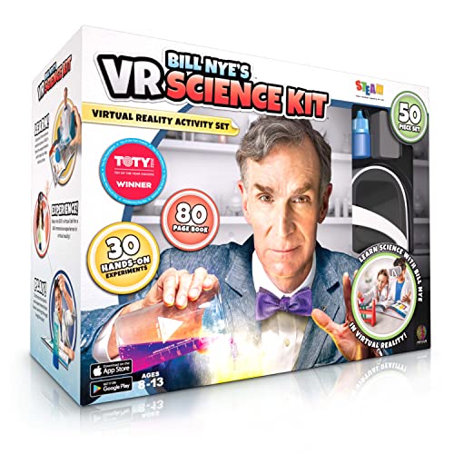 Abacus Brands Bill Nye's VR Science Kit - Virtual Reality Kids Science Kit, Book and Interactive STEM Learning Activity Set (Full Version - Includes Goggles) - ARVRedtech.com | AR & VR Education Technology