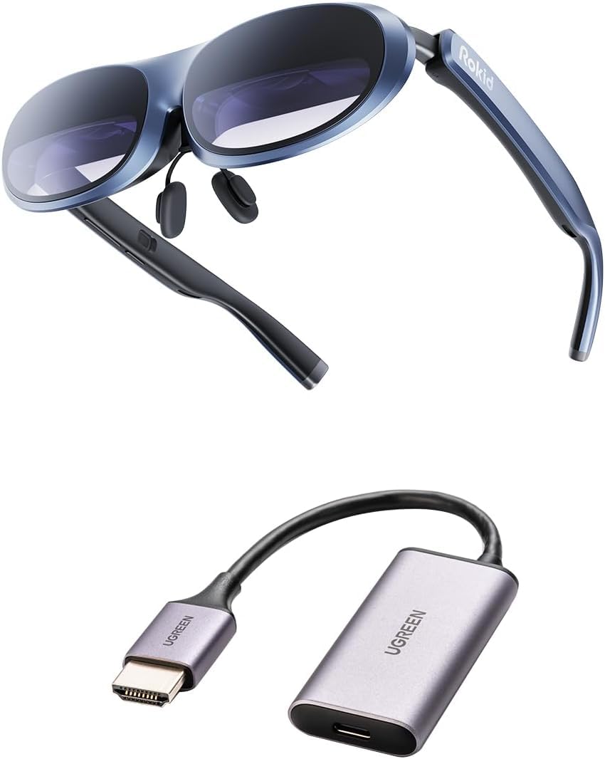 Rokid Max AR Glasses, Augmented Reality Glasses Wearable Headsets Smart Glasses for Video Display, Myopia Friendly Portable Massive 1080P Screen, Game, Watch on Android/iOS/PC/Tablets/Game Consoles - ARVRedtech.com | AR & VR Education Technology