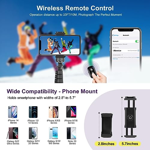 UBeesize Selfie Stick Tripod, 62" Extendable Tripod Stand with Bluetooth Remote for Cell Phones, Heavy Duty Aluminum, Lightweight - ARVRedtech.com | AR & VR Education Technology