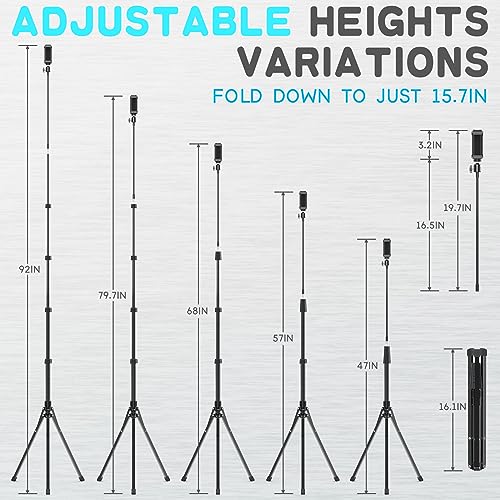 UBeesize 92’’ Cell Phone Tripod Stand with 16.5’’ Gooseneck and Remote, Overhead Tripod with Adjustable 360°Ball Head & Phone Holder for iPhone 14 Pro Max/Plus/13/12/11, Samsung S22 S21, Android - ARVRedtech.com | AR & VR Education Technology