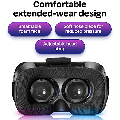VR Headset Compatible with iPhone & Android - Universal Virtual Reality Goggles for Kids & Adults - Your Best Mobile Games 360 Movies w/ Soft & Comfortable New 3D VR Glasses (Red) - ARVRedtech.com | AR & VR Education Technology