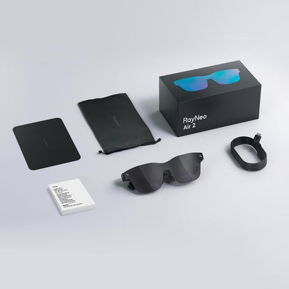 RAYNEO Air 2 AR Glasses -（New Pack） Smart Glasses with 201" Micro OLED, XR Glasses 120Hz 600nits Brightness, VR Glasses 1080P Video Display Glasses - Black - ARVRedtech.com | AR & VR Education Technology