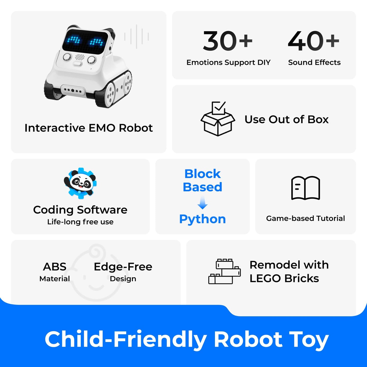 Makeblock Codey Rocky Interactive Emo Robot, Coding for Kids 8-12, STEM Toys Support Scratch Python Programming, Smart Robotics Gift for Kids 6+