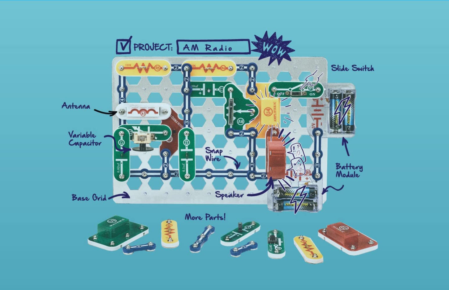 Snap Circuits Classic SC-300 Electronics Exploration Kit | Over 300 Projects | Full Color Manual Parts | STEM Educational Toy for Kids 8+ 2.3 x 13.6 x 19.3 inches