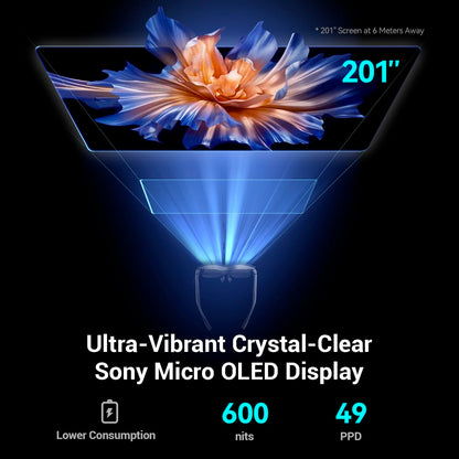 RAYNEO Air 2 AR Glasses -（New Pack） Smart Glasses with 201" Micro OLED, XR Glasses 120Hz 600nits Brightness, VR Glasses 1080P Video Display Glasses - Black - ARVRedtech.com | AR & VR Education Technology