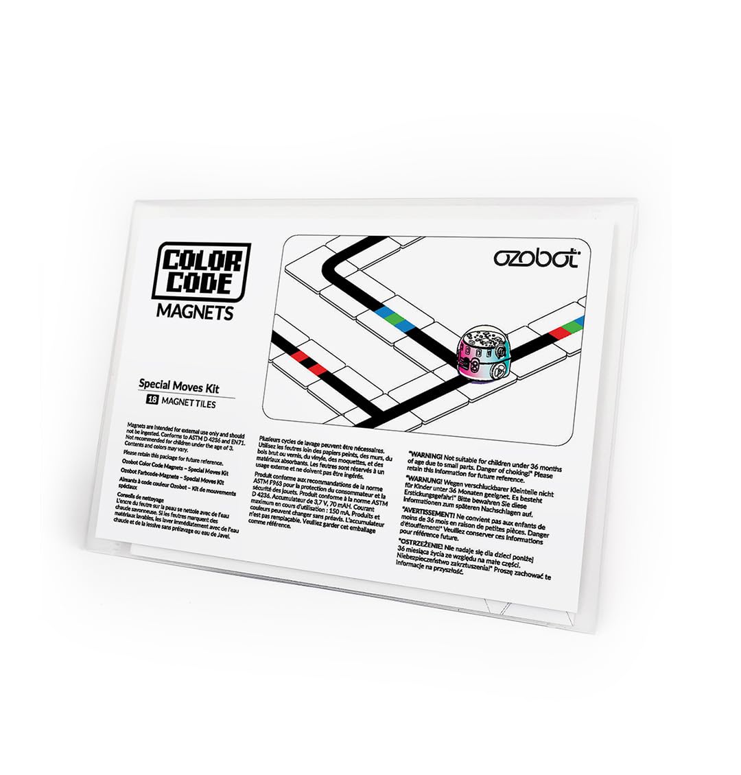 Ozobot Color Code Magnets Special Moves Kit:Interactive Coding Learning Tool for Kids Ages 3+,Enhances Logic & Problem-Solving Skills,18 Tiles, Evo & Color Codes Magnets Base Kit Required Not Included