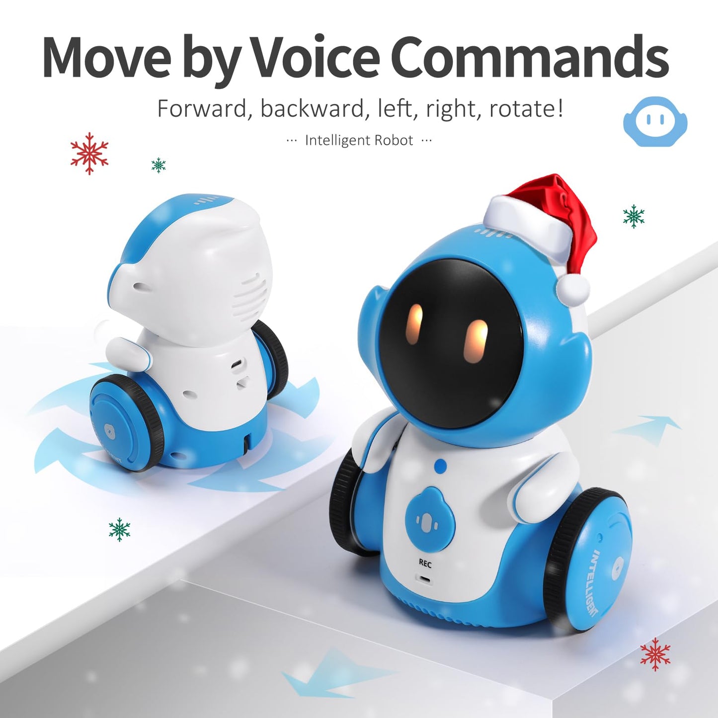 GILOBABY Robot Toys, Rechargeable Smart Talking Robots for Kids, Intelligent Robot with Voice Controlled Touch Sensor, Singing, Dancing, Recording, Repeat, Birthday Gifts for Boys Ages 6+ Years (Blue)