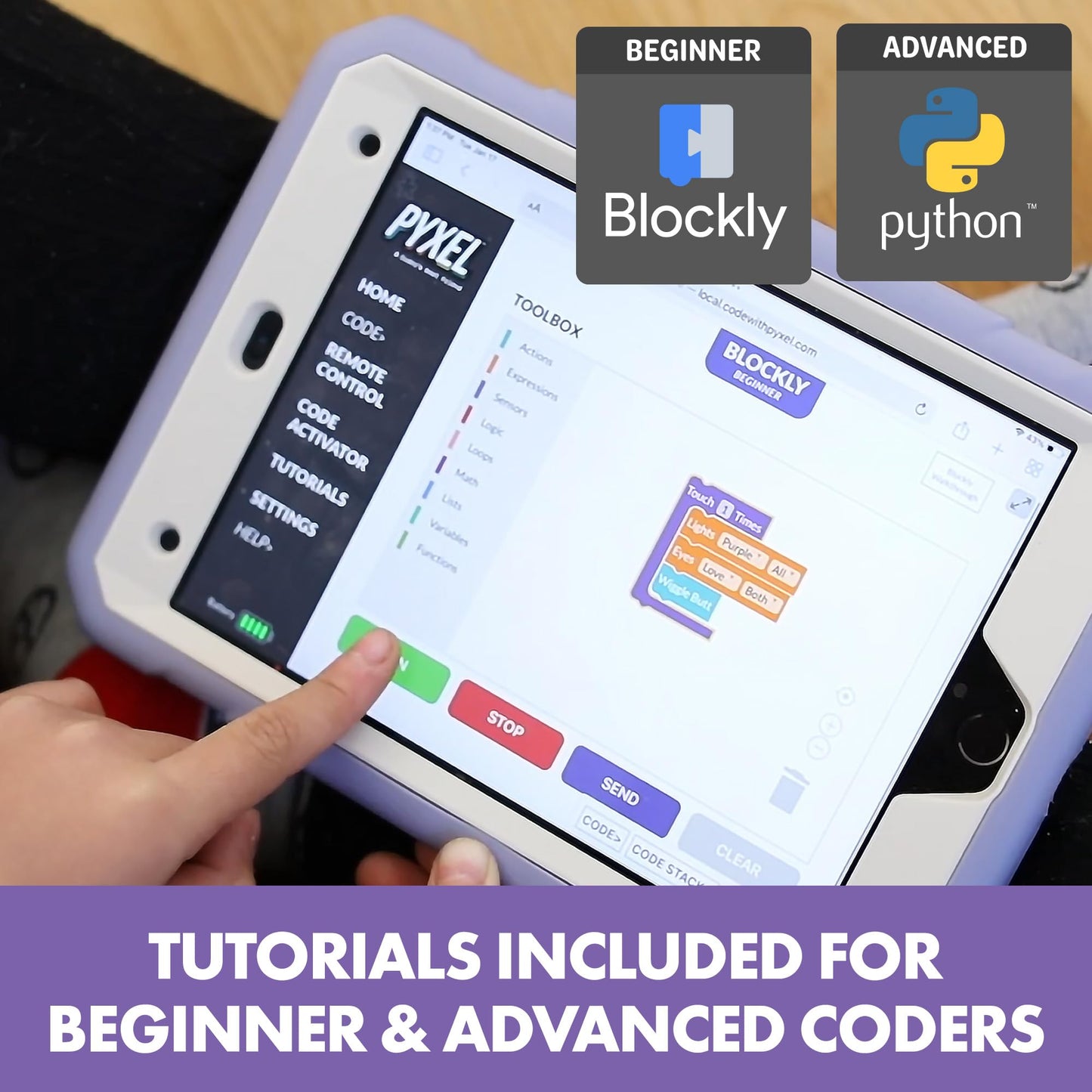 Educational Insights PYXEL A Coder’s Best Friend - Coding Robots for Kids with Blockly & Python Coding Languages