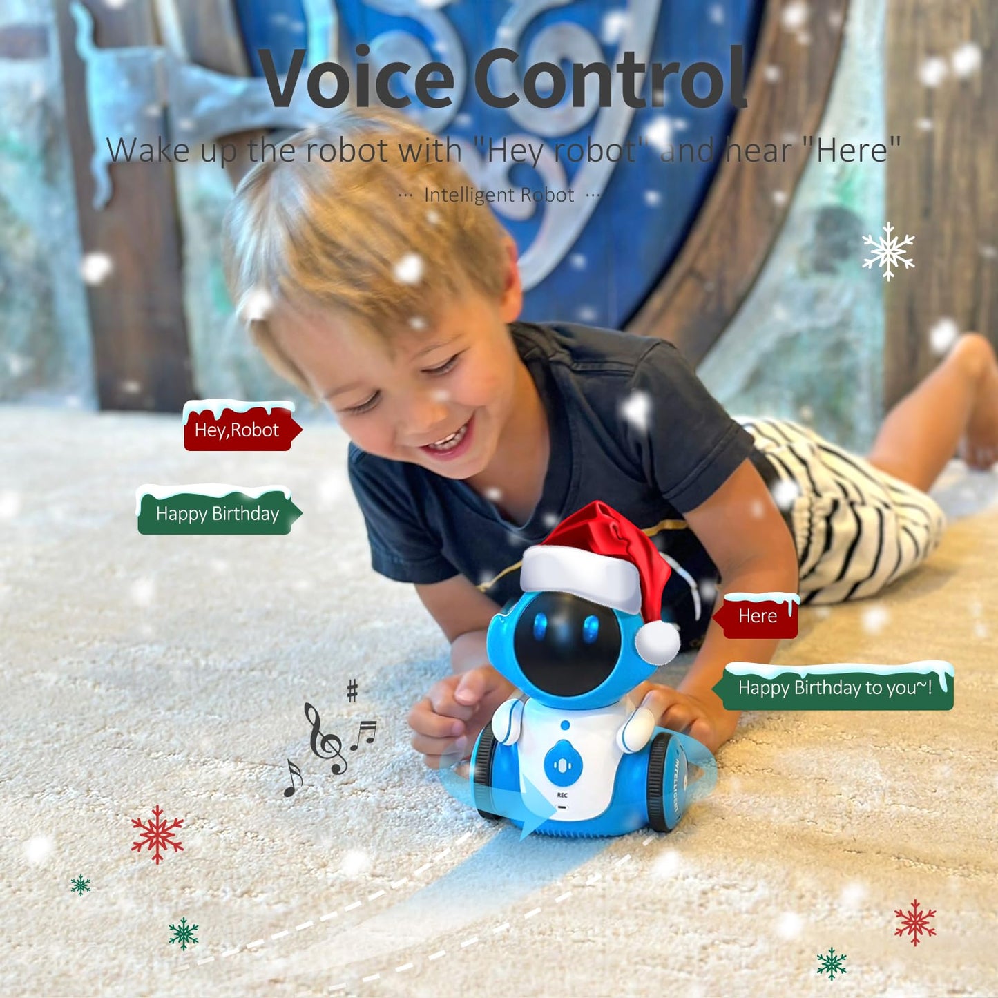 GILOBABY Robot Toys, Rechargeable Smart Talking Robots for Kids, Intelligent Robot with Voice Controlled Touch Sensor, Singing, Dancing, Recording, Repeat, Birthday Gifts for Boys Ages 6+ Years (Blue)