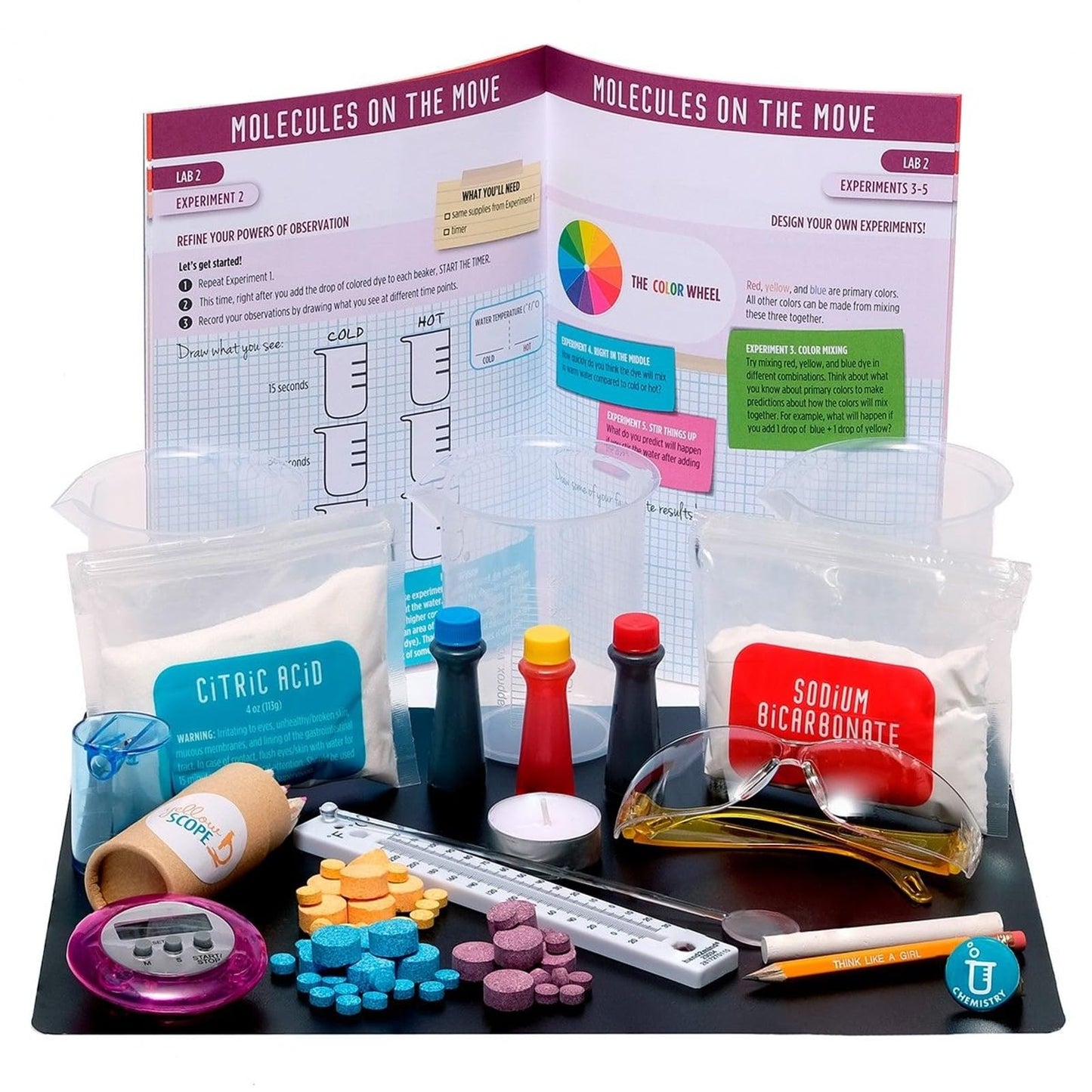 Yellow Scope Chemistry Kit, Science Experiment for Girls & Boys, STEM Activities for Kids Ages 8-12, Beakers & Bubbles Foundation Chem Set