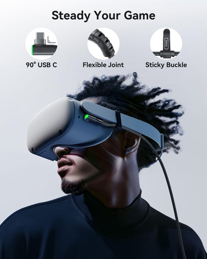 INIU Oculus Link Cable with Charging [16ft] for Meta Quest 3 Quest 2/Pro, Pico 4, PC VR, Steam VR, USB 3.0 High Speed Data Cable, USB C Charger Cord for VR Headset Accessories - ARVRedtech.com | AR & VR Education Technology