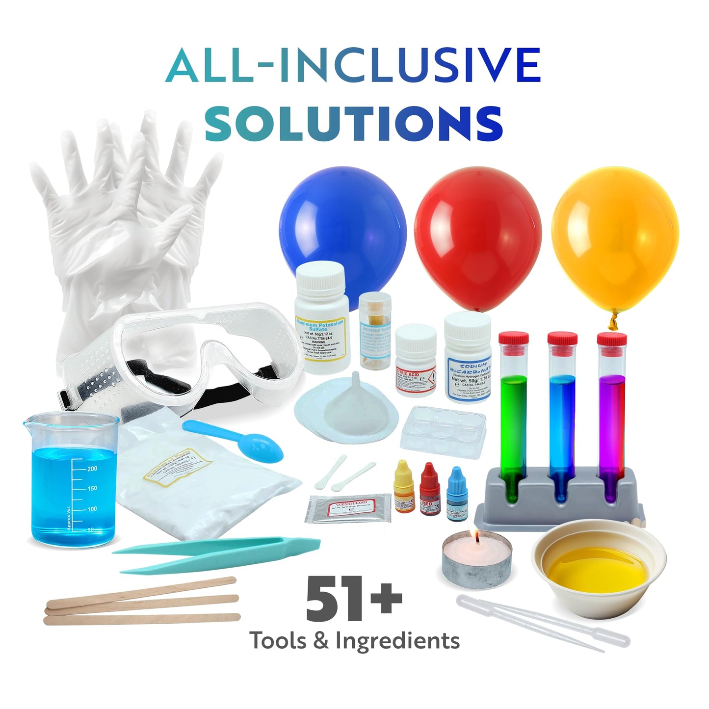 Playz 52 Extreme Kids Chemistry Experiments Set - STEM Activities & Science Kits for Kids Age 8-12 with 51+ Tools - Discovery Science Educational Toys & Gifts for Boys, Girls, Teenagers & Kids