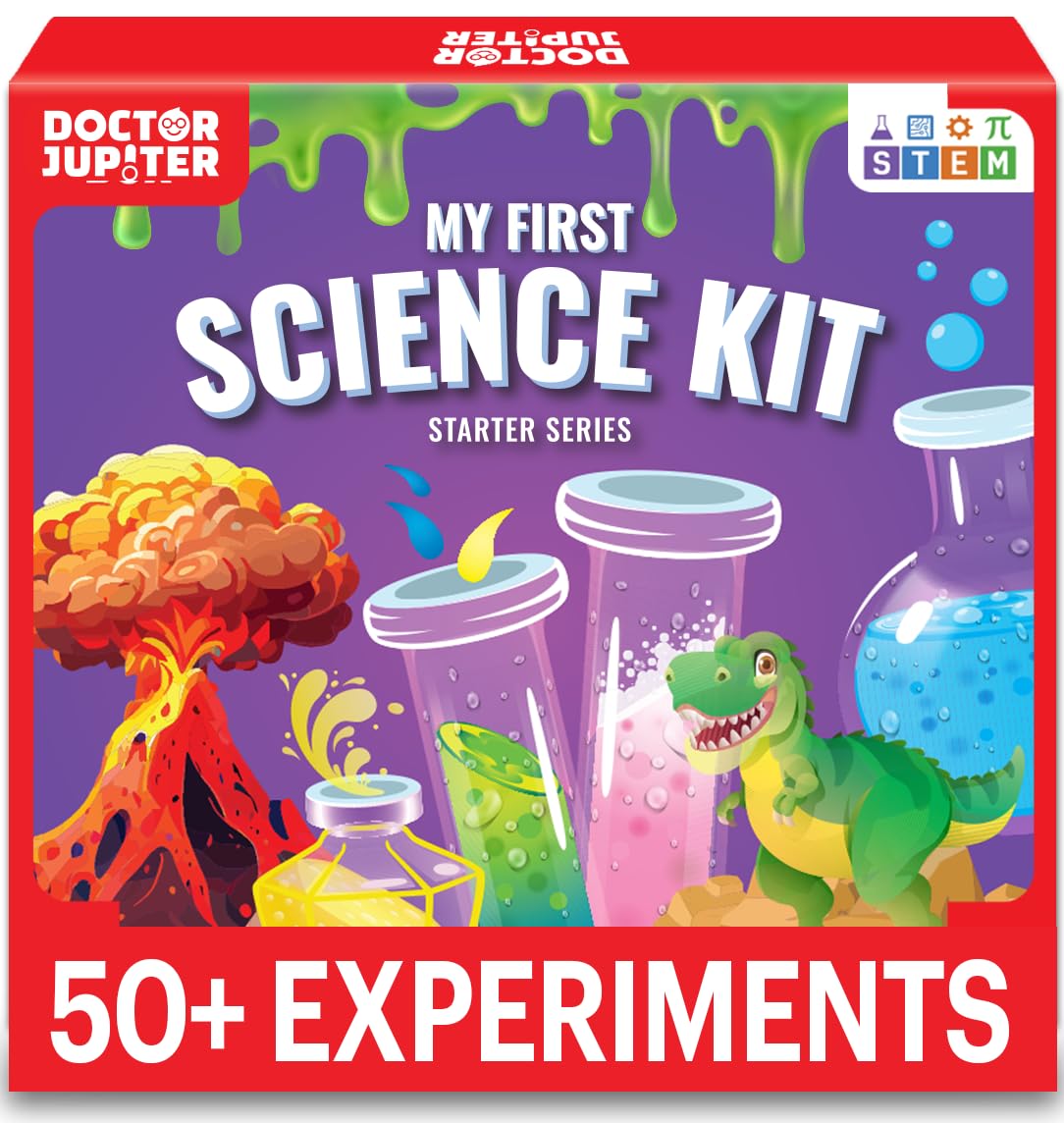 Doctor Jupiter My First Science Kit for Kids Ages 4-5-6-7-8-9-10-11-12 | Birthday Gift Ideas for 4+ Year Old Boys & Girls | STEM Learning & Educational Toys | 50+ Experiments Starter Science Series