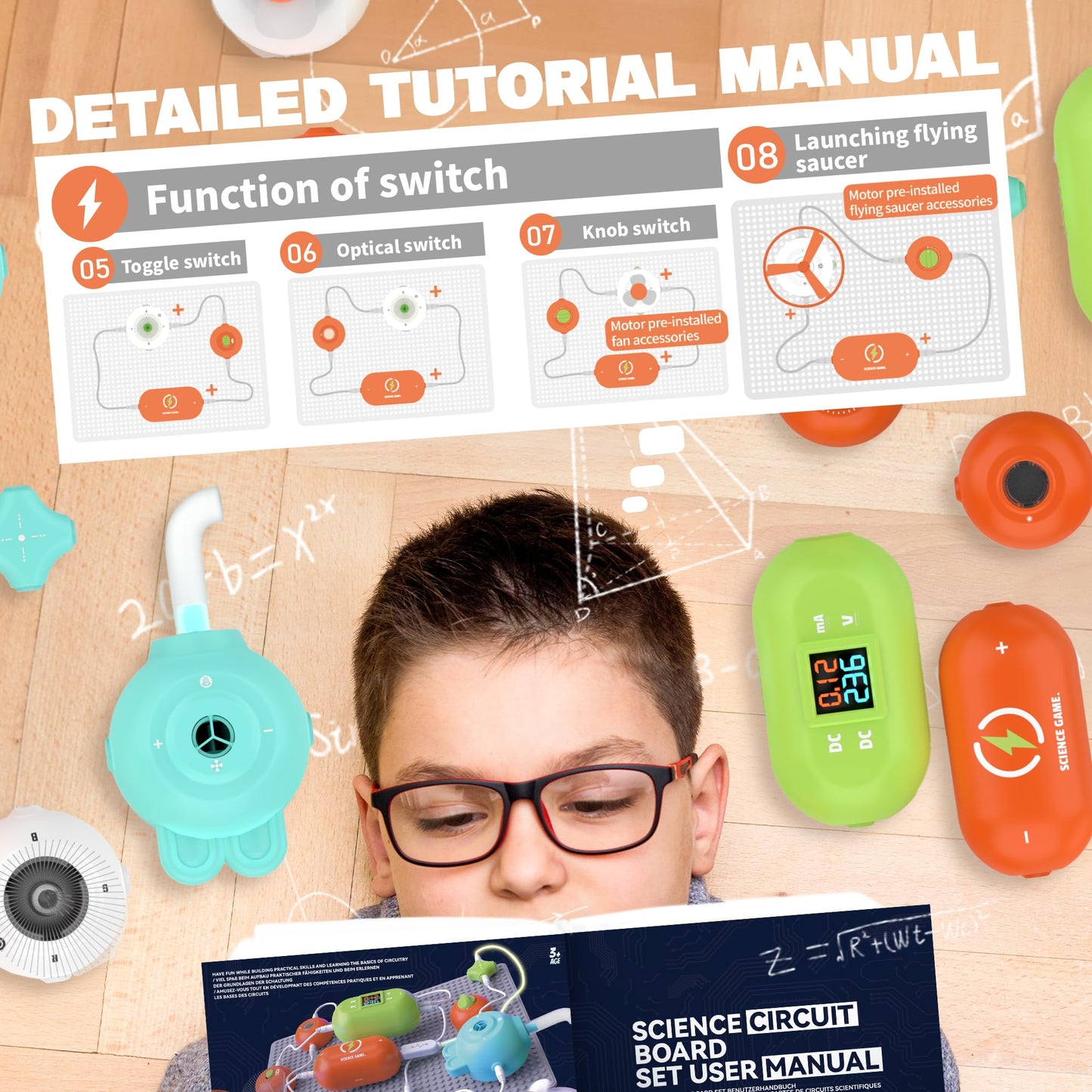 Science Kits for Kids - STEM Kits for Kids, Electronics Exploration Kit, Over 420 Projects, 35 Circuit Parts, STEM Educational Toy Gifts for Kids Boys Girls Ages 3 4 5 6 7 8 9 10 11 12