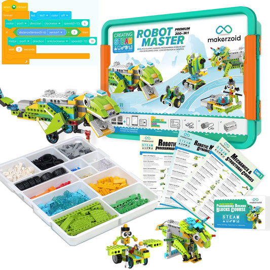 Coding Robot Kit for Kids Ages 6+, 200+ in 1 APP Control Dinosaur Robot Toy, Educational Scratch Programming Robotic Kit with 47 Video Courses,Birthday for Boys Girls(600 Blocks)