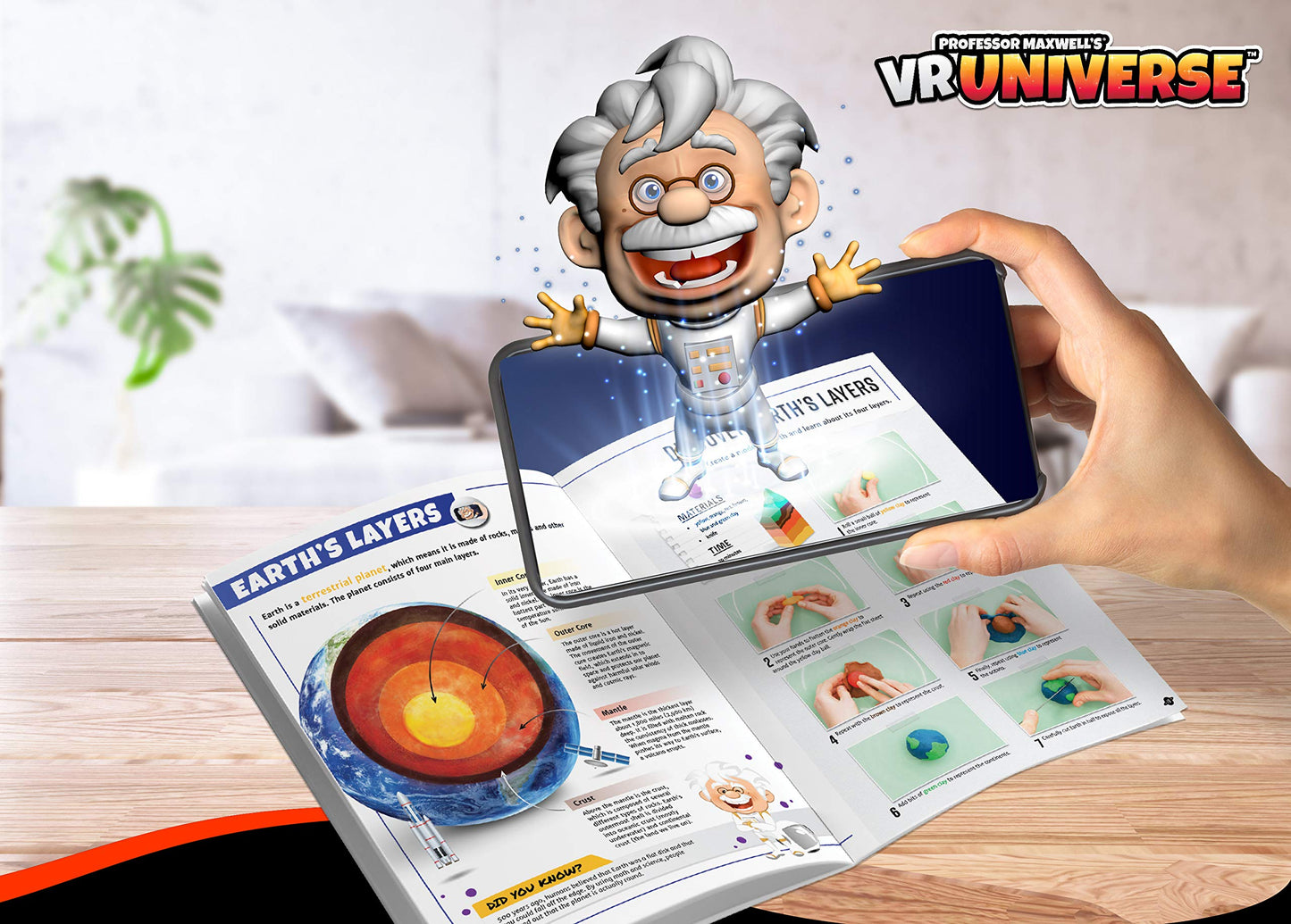 Professor Maxwell's VR Universe - Virtual Reality Kids Space Science Book and Interactive STEM Learning Activity Set (Full Version - Includes Goggles) - for Ages 8 and Up