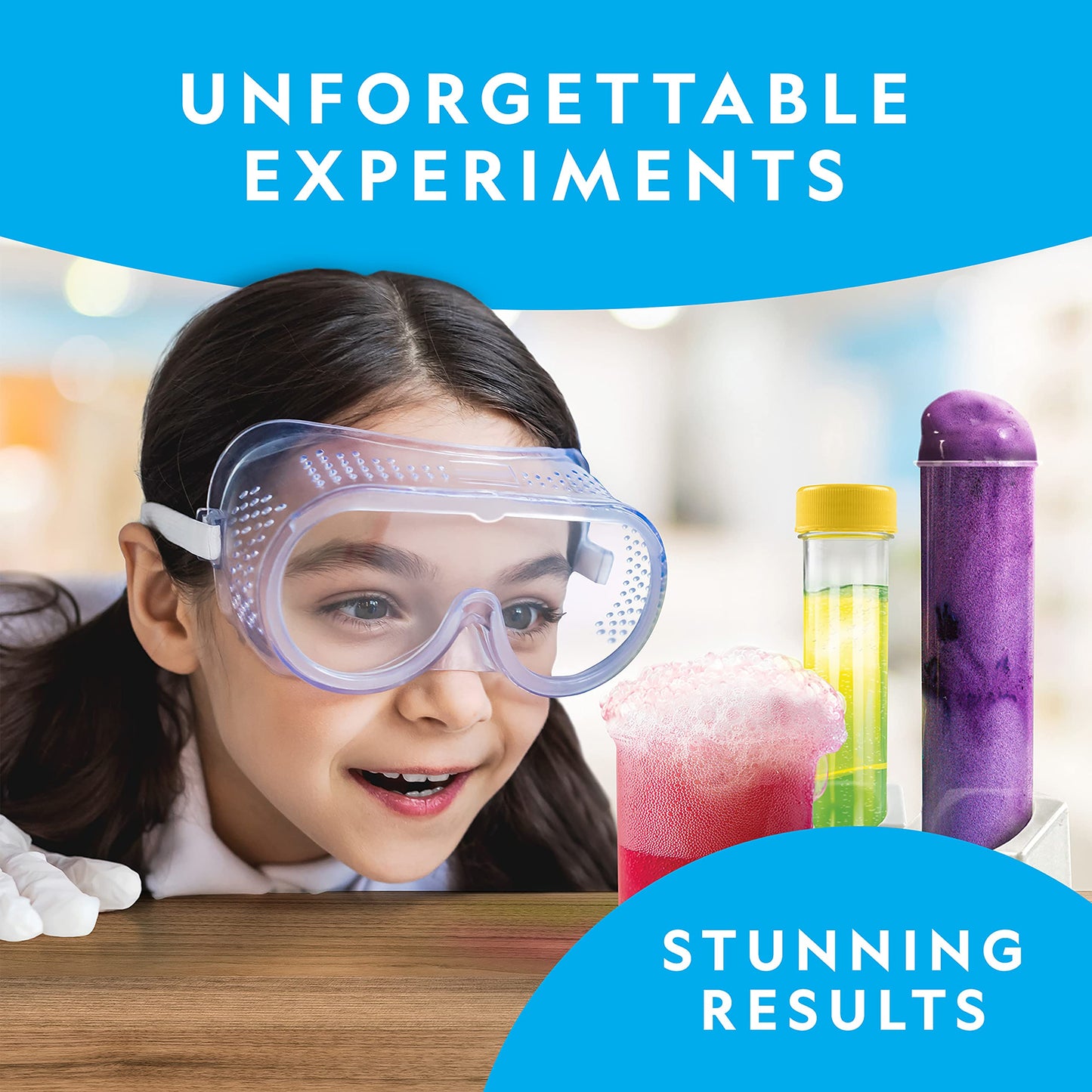 NATIONAL GEOGRAPHIC Stunning Chemistry Set - Mega Science Kit with 45 Easy Experiments- Make a Volcano and Launch a Rocket, STEM Projects for Kids Ages 8-12, Science Toys (Amazon Exclusive)