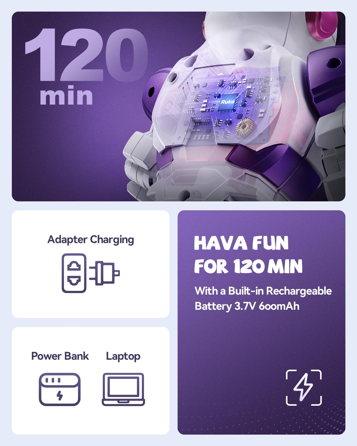 Ruko 6088 Dancing Robot LED emojis