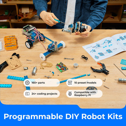 Makeblock mBot Ultimate 10 in 1 Robot Building Toys, Robotics Kit App Remote Control Robot Toys Compatible with Arduino C & Raspberry Pi, STEM Educational DIY Robot Arm Kit Gift for Teenagers & Adults - ARVRedtech.com | AR & VR Education Technology