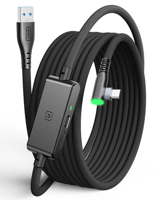 INIU Oculus Link Cable with Charging [16ft] for Meta Quest 3 Quest 2/Pro, Pico 4, PC VR, Steam VR, USB 3.0 High Speed Data Cable, USB C Charger Cord for VR Headset Accessories - ARVRedtech.com | AR & VR Education Technology