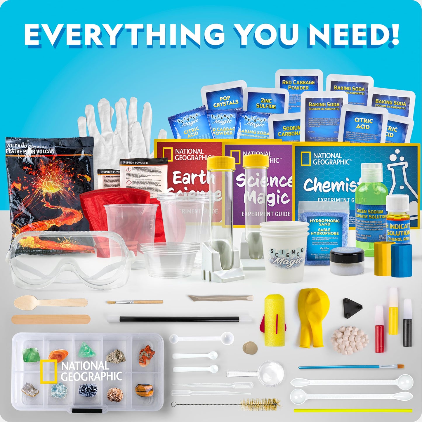 NATIONAL GEOGRAPHIC Mega Science Lab - Science Kit for Kids with 75 Easy Experiments, Featuring Earth Science, Chemistry Set, and Science Magic STEM Projects for Boys and Girls (Amazon Exclusive)