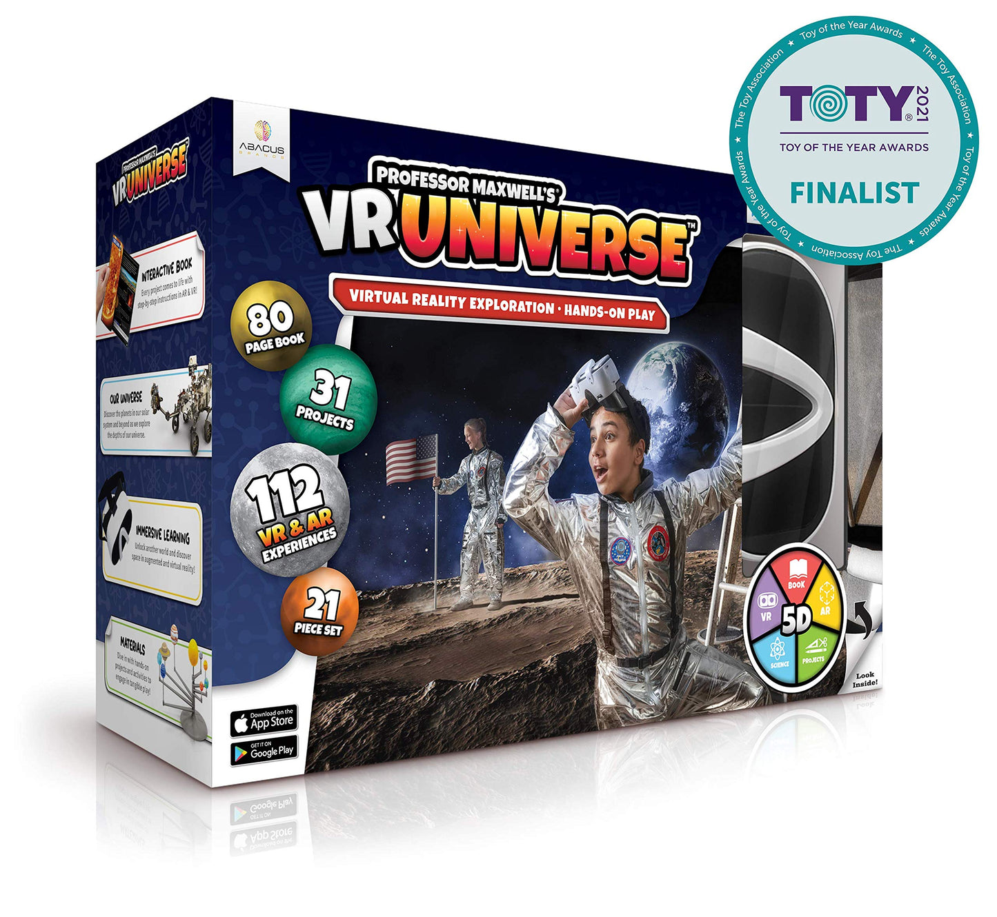 Professor Maxwell's VR Universe - Virtual Reality Kids Space Science Book and Interactive STEM Learning Activity Set (Full Version - Includes Goggles) - for Ages 8 and Up