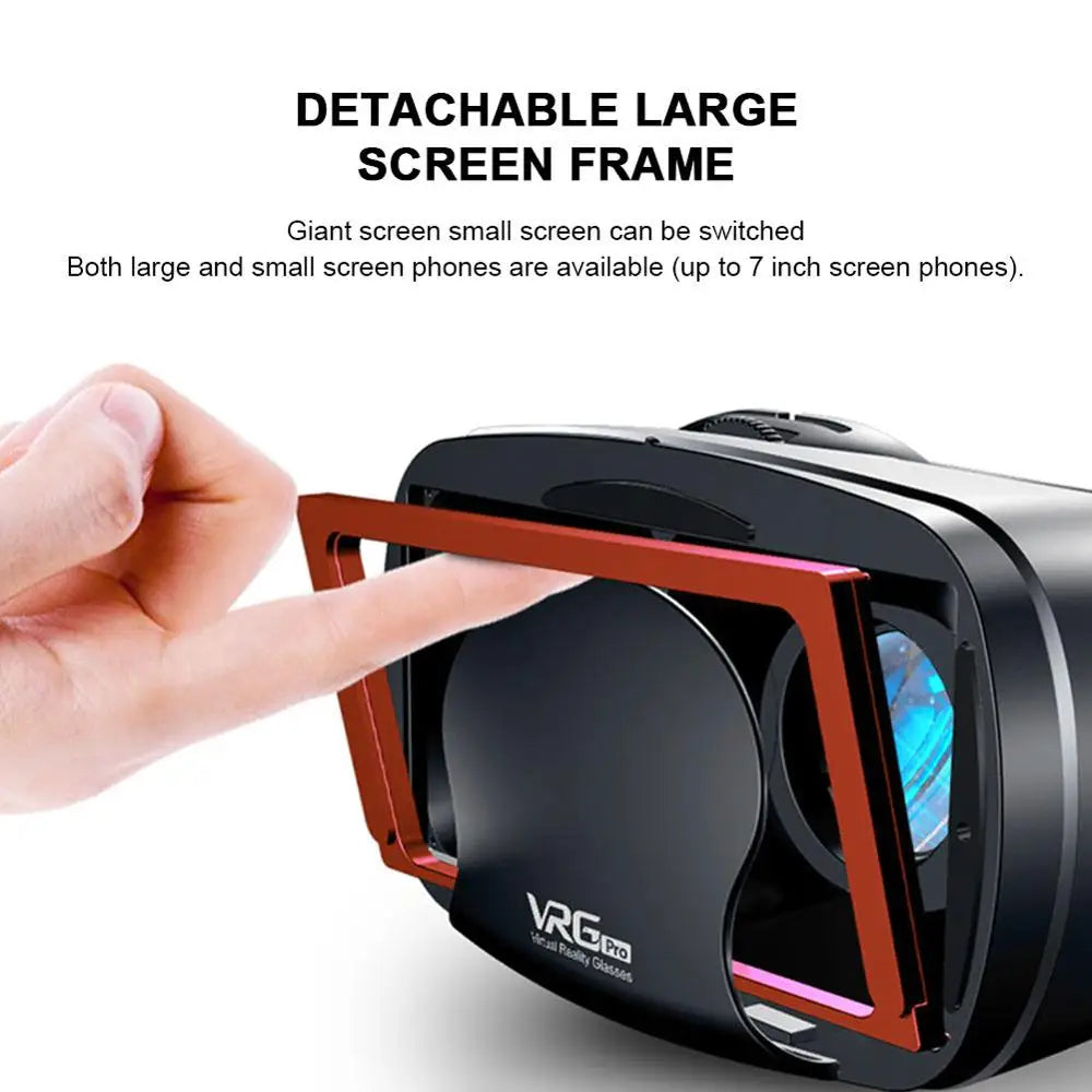 7 Inches Lenses 3D VR Virtual Reality Headset Smart Glasses Helmet for Smartphones Cell Phone Mobile Binoculars with Controllers