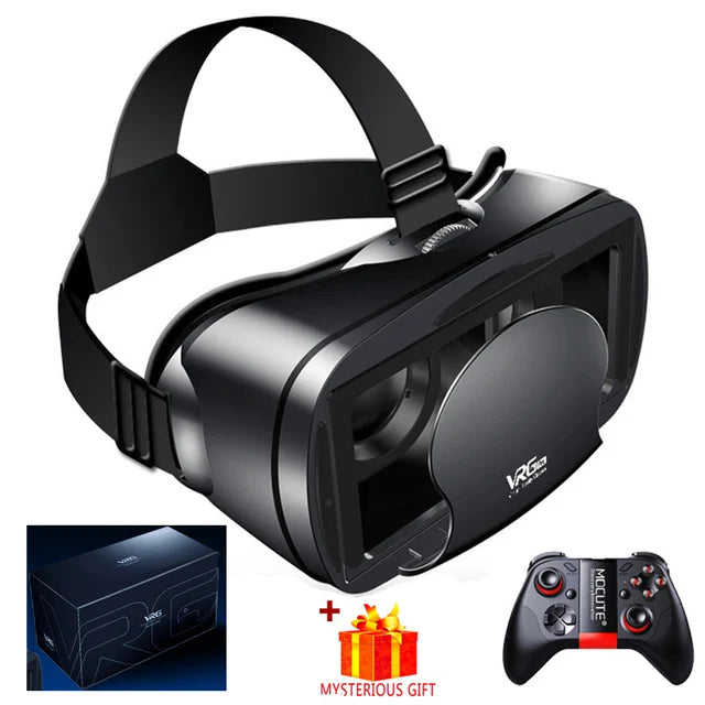 7 Inches Lenses 3D VR Virtual Reality Headset Smart Glasses Helmet for Smartphones Cell Phone Mobile Binoculars with Controllers