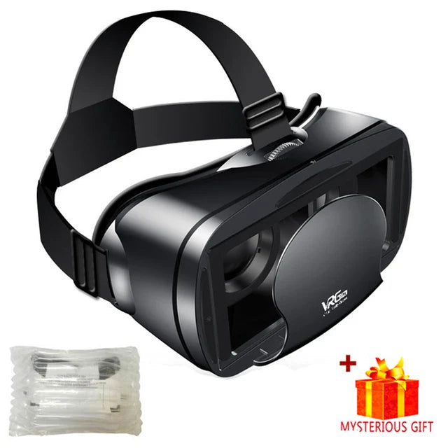 7 Inches Lenses 3D VR Virtual Reality Headset Smart Glasses Helmet for Smartphones Cell Phone Mobile Binoculars with Controllers