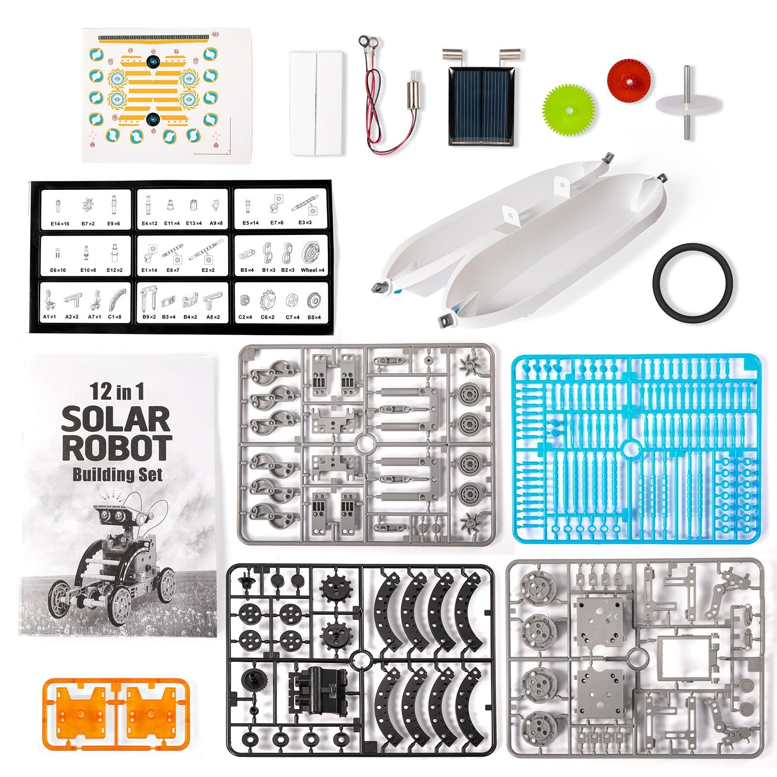 STEM Solar Robot Kit For Kids; 12-in-1 Educational STEM Science Experiment Toys; Solar Powered Building Kit DIY For 8 9 10 11 12 13 Years Old Boys & Girls Kids Toy