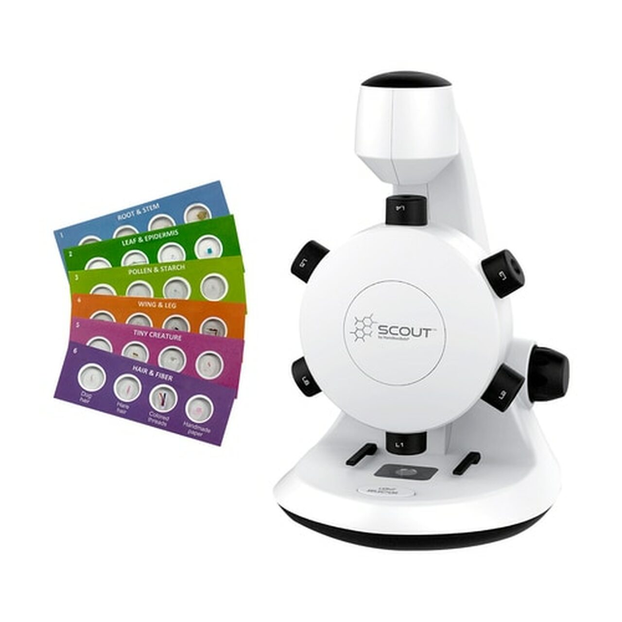 Scout™ Digital Microscope – STEM Microscope with Six Magnification Lenses and Slides - ARVRedtech.com | AR & VR Education Technology