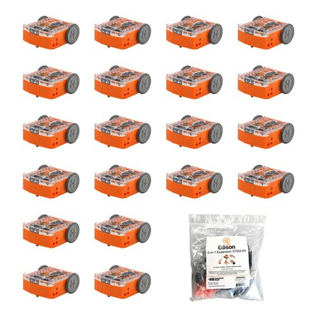 Edison Educational Robot Kit – Set of 20 Edisons Plus an Edison Expansion  Kit for STEAM Education - Robotics and Coding